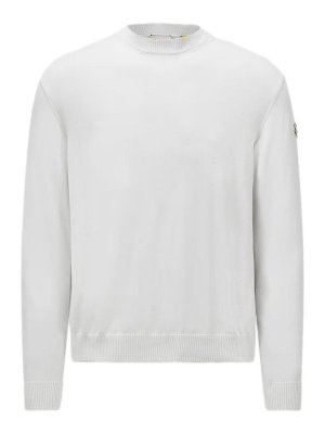 MONCLER: Pull col rond - Pull Col Rond - Blanc