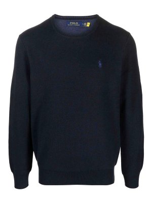 POLO RALPH LAUREN: Strickpullover mit Rundhalsausschnitt - Rundhalspullover - Blau