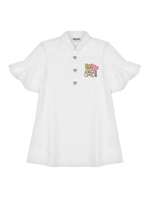 Moschino Kids: Knielange Kleider - Knielanges Kleid - Weiß