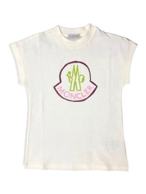 MONCLER JR: T-shirts - T-Shirt - Crème