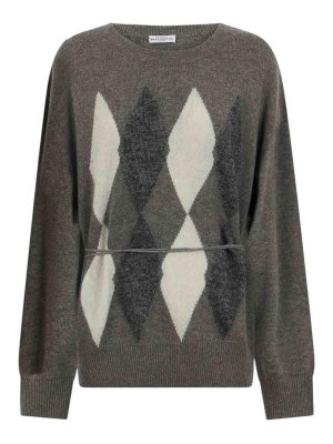 BALLANTYNE: Strickpullover mit Rundhalsausschnitt - Rundhalspullover - Grau