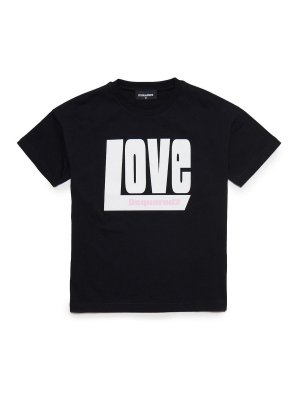 DSQUARED2: t-shirts - Black t-shirt with logo