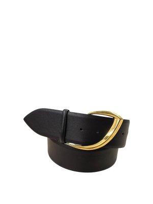 ORCIANI: belts - Black nappa belt with gold plated buckle 5 cm