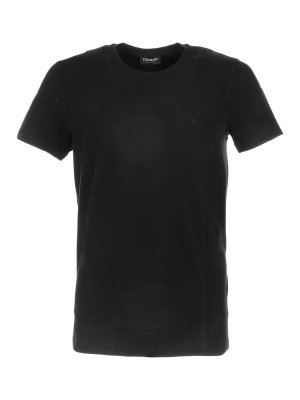 DONDUP: t-shirts - T-Shirt Nera Stretch In Jersey