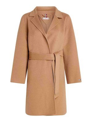 TOMMY HILFIGER: short coats - Double face coat with belt and logo