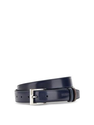 HOGAN: belts - Blue belt in men's leather