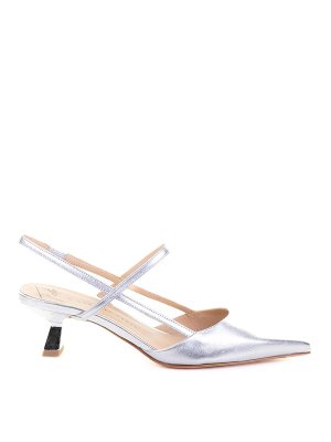 ROBERTO FESTA: court shoes - Dcollet Slingback In Nappa Laminata Argento