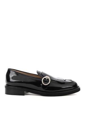 LUCA GROSSI: Loafers & Slippers - Black leather moccasin