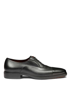 SANTONI: classic shoes - French leather and rubber background