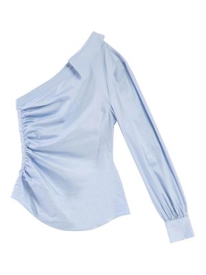 KARL LAGERFELD: blouses - One Shouder Popeline Blouse