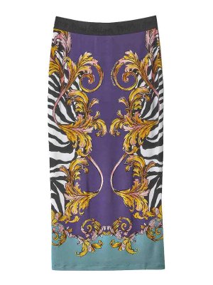 VERSACE JEANS: Long skirts - Baroque zebra skirt