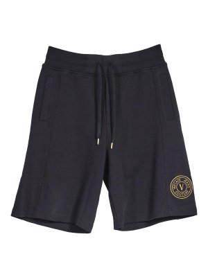 VERSACE JEANS: tracksuit bottoms - V Emblem Short Sweatpants