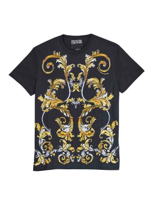 VERSACE JEANS: t-shirts - Baroque outline t-shirt
