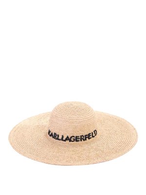KARL LAGERFELD: cappelli - K/Essential Rafia Sunhat