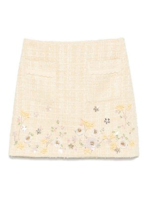 スカート MSGM Women Mini Skirts 3842MDD23125724286 BLUE M.S.G.M. Mini Skirt In Faded Blue Cotton Denim