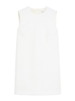 Max Mara: Strickpullover mit Rundhalsausschnitt - Rundhalspullover - Weiß