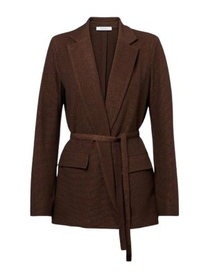 Max Mara: blazers - Cotton Blend Jacquard Blazer