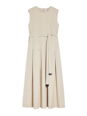 S MAX MARA: Knielange Kleider - Knielanges Kleid - Beige
