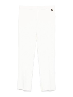 ELISABETTA FRANCHI: casual trousers - Trousers In Light Double Crepe With Slits