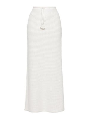 Self Portrait: Long skirts - Sequinned Pointelle-Knit Maxi Skirt