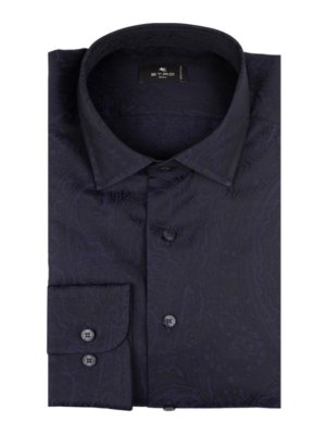 ETRO: shirts - Shirt In Blue Jacquard Cotton