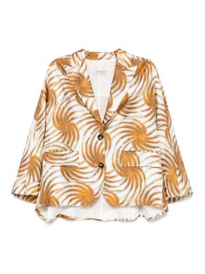 ALBERTO BIANI: casual jackets - Printed Silk Caban Jacket