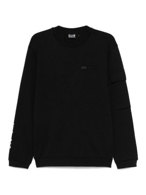 EA7 Emporio Armani: maglia collo rotondo - Logo Cotton Crewneck Sweatshirt