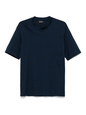 EMPORIO ARMANI: t-shirts - Allover Logo Cotton T-Shirt