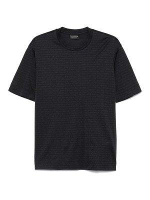 EMPORIO ARMANI: t-shirts - Allover Logo Cotton T-Shirt