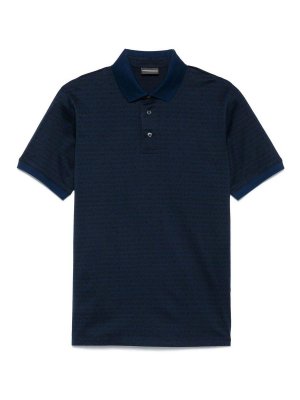 EMPORIO ARMANI: polo shirts - Allover Logo Cotton Polo Shirt