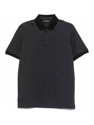 EMPORIO ARMANI: polo shirts - Allover Logo Cotton Polo Shirt