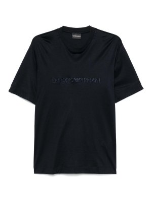 EMPORIO ARMANI: t-shirt - T-shirt a logo ricamato