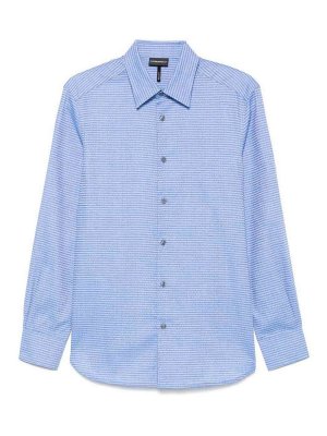 EMPORIO ARMANI: camicie - Camicia di cotone logo allover