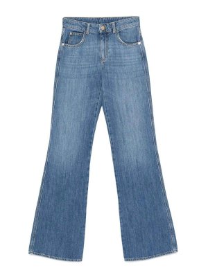 EMPORIO ARMANI: jeans bootcut - Jeans di cotone in denim