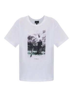 EMPORIO ARMANI: t-shirts - Printed Cotton T-Shirt