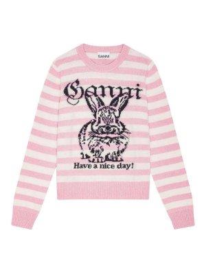 GANNI: crew necks - Bunny Wool Crewneck Jumper