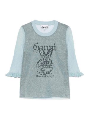 GANNI: crew necks - Bunny Crewneck Top