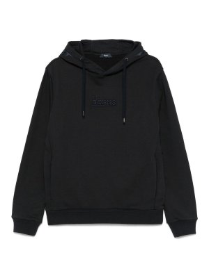 HERNO: Felpe e maglie - Logo con cappuccio di cotone