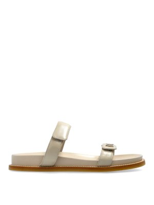 EMPORIO ARMANI: sandals - Leather Flat Sandals