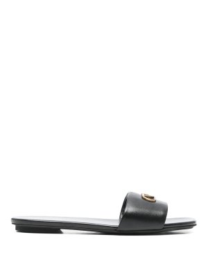 EMPORIO ARMANI: sandals - Leather Flat Sandals