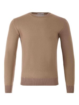 MANUEL RITZ : Strickpullover mit Rundhalsausschnitt - Rundhalspullover - Camel
