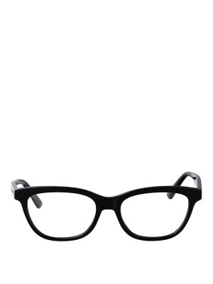 メガネ ALEXANDER MCQUEEN Woman Optical frames Black AM0461O 001 Alexander Mcqueen AM0461O Cat Eye Glasses | Fashion Eyewear US