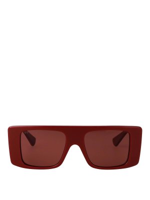GUCCI: Lunettes de soleil - Lunettes De Soleil - Rouge Brun