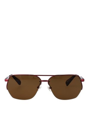 JACQUEMUS: Lunettes de soleil - Lunettes De Soleil - Rouge Brun