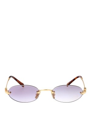 MIU MIU: Sonnenbrillen - Sonnenbrille - Gold