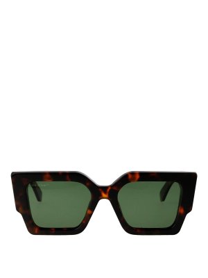 OFF-WHITE: Lunettes de soleil - Lunettes De Soleil - Marron