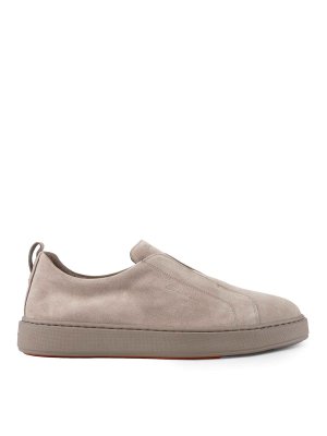 SANTONI: Loafers & Slippers - Victory-Seym45 Slip-On Suede Sneakers