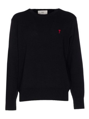 AMI PARIS: crew necks - Black Adc Sweater