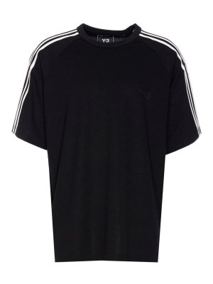 Y-3: T-shirts - T-Shirt - Schwarz