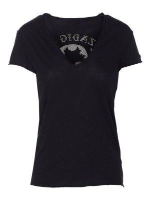 ZADIG&VOLTAIRE: t-shirt - Story Fishnet Skull T-shirt